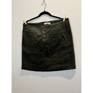 Arula Size A Olive Green Corduroy Mini Skirt Button Front Cottagecore Fall